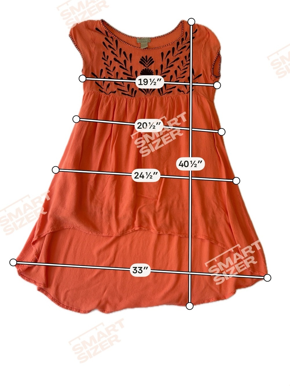 Cost Plus World Market Coral Tunic with Black Embroidery - Picture 5 of 7